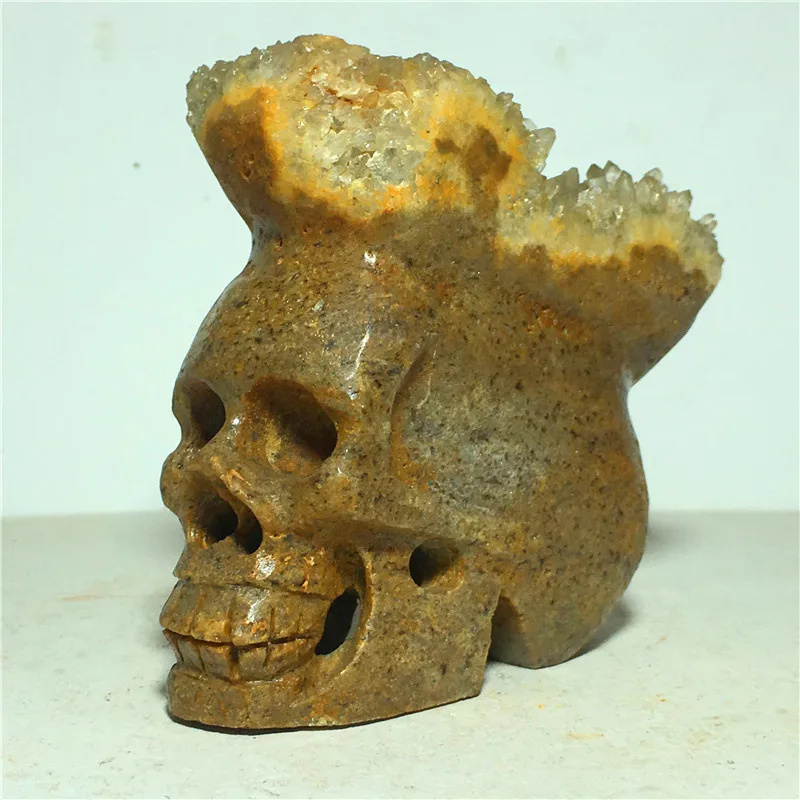 

NATURAL Quartz Crystal specimen cluster Carved Skull