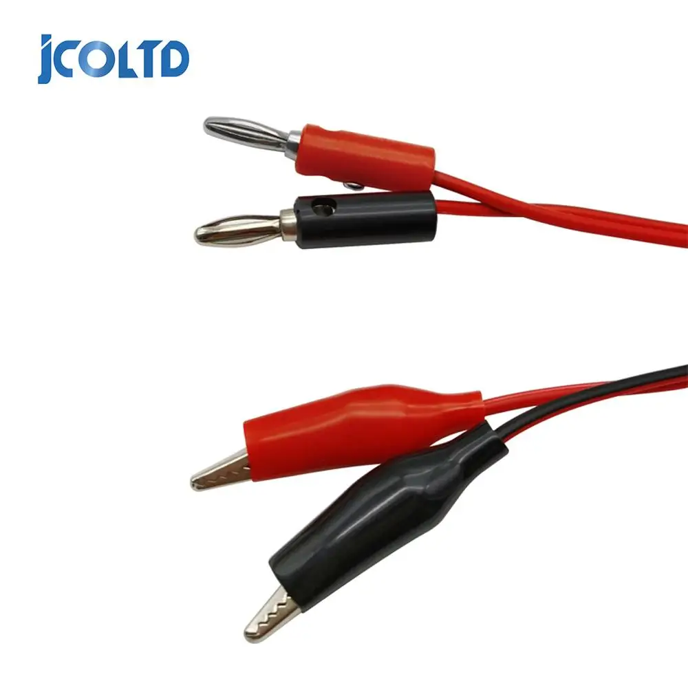 1M Alligator Cilp to AV Banana Plug Test Cable Lead Connector Dual Tester Probe 35mm Crocodile Clip for Multimeter Measure Tool