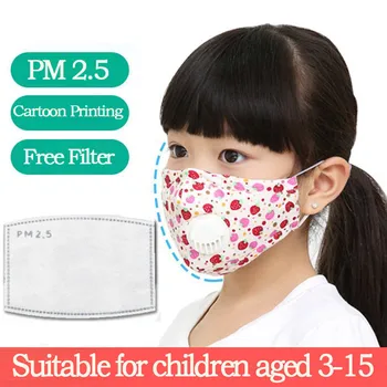 

Children Dust Cover Breathable Printed Masque Haze Pollution Cover Filter With Breath Valve -dust Pollution Face masque