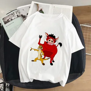 

New summer T-shirt Lion King Cartoon Printed T Shirt Women Fashion Casual Harajuku Tshirt Female Graphic cute Tee tops Clothes