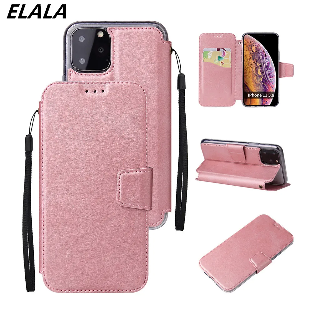 

New Flip Stand Wallet Leather Cover For iPhone 11 2019 Case on iPhone XR X XS Max 6 s 7 8 Plus Vintage Simple Funda Leather Case