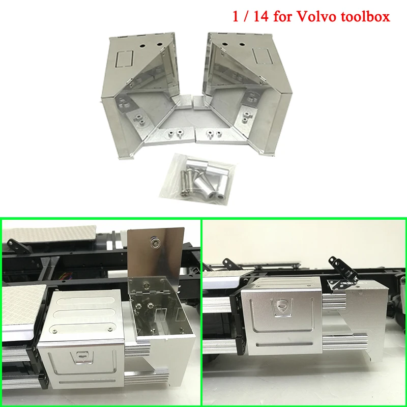Металлический треугольный ящик для инструментов 1/14 Tamiya RC грузовик автомобиль VOLVO