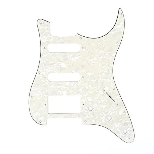 HSS 11 отверстий электрогитара Strat pick guard царапина пластины pick Guards для гитарных частей 3Ply Состаренный белый - Цвет: 16.56