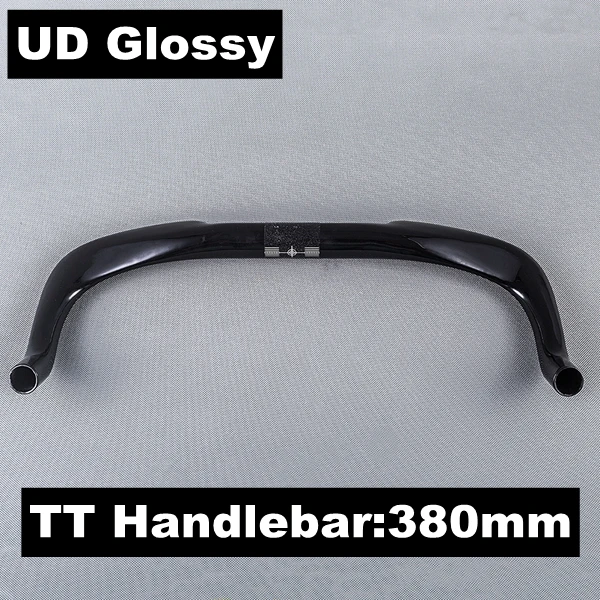 TT Handlebars 380MM Углеродное волокно для велосипеда TT, руль для велосипеда, опора для велосипеда, велосипедный дорожный триатлон, аэро-бар, углеродный глянцевый черный - Цвет: TT Handlebars 380MM