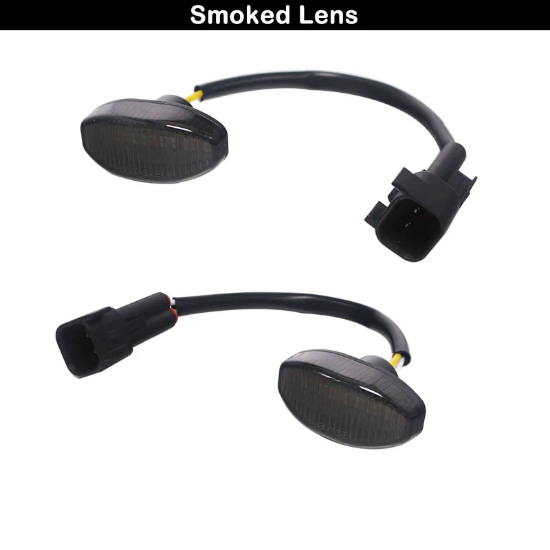 Дымчатый объектив Xenon Белый светодиодный бампер крыло вспышка боковик лампа в сборе для 2010- FORD Raptor передняя сторона индикатор для бега огни - Испускаемый цвет: Smoked Lens