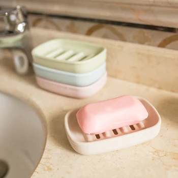 

10pcs Plastic Soap Dish Draining Soap Dish Simple Stripes Bathroom Soap Holder Case Supplies Bathroom Gadgets Salle De Bain