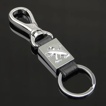 

1 pcs square metal alloy key chain for Peugeot car logo men waist keychain high-end gift pendant auto accessories
