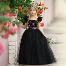 Новое платье принцессы; детское платье принцессы с цветочным рисунком для девочек; платье подружки невесты для торжеств; платье для дня рождения, вечеринки, свадьбы; красивые вечерние платья для девочек