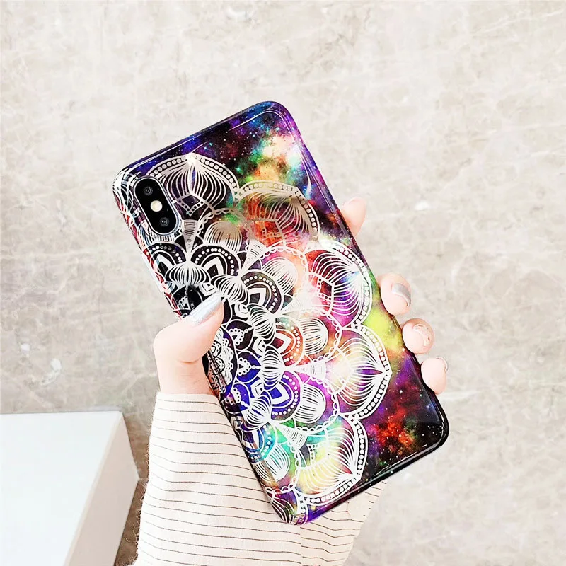 

Phone Case For iphone X XR XS Max Case For iPhone 6 6S 7 8 Plus Floral Soft TPU Back Cover Coque Fundas