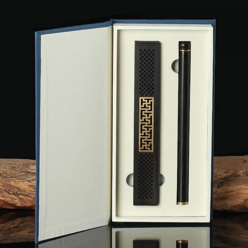 High Quality Handmade Ebony Black Wood Incense Burner Hollow Incense