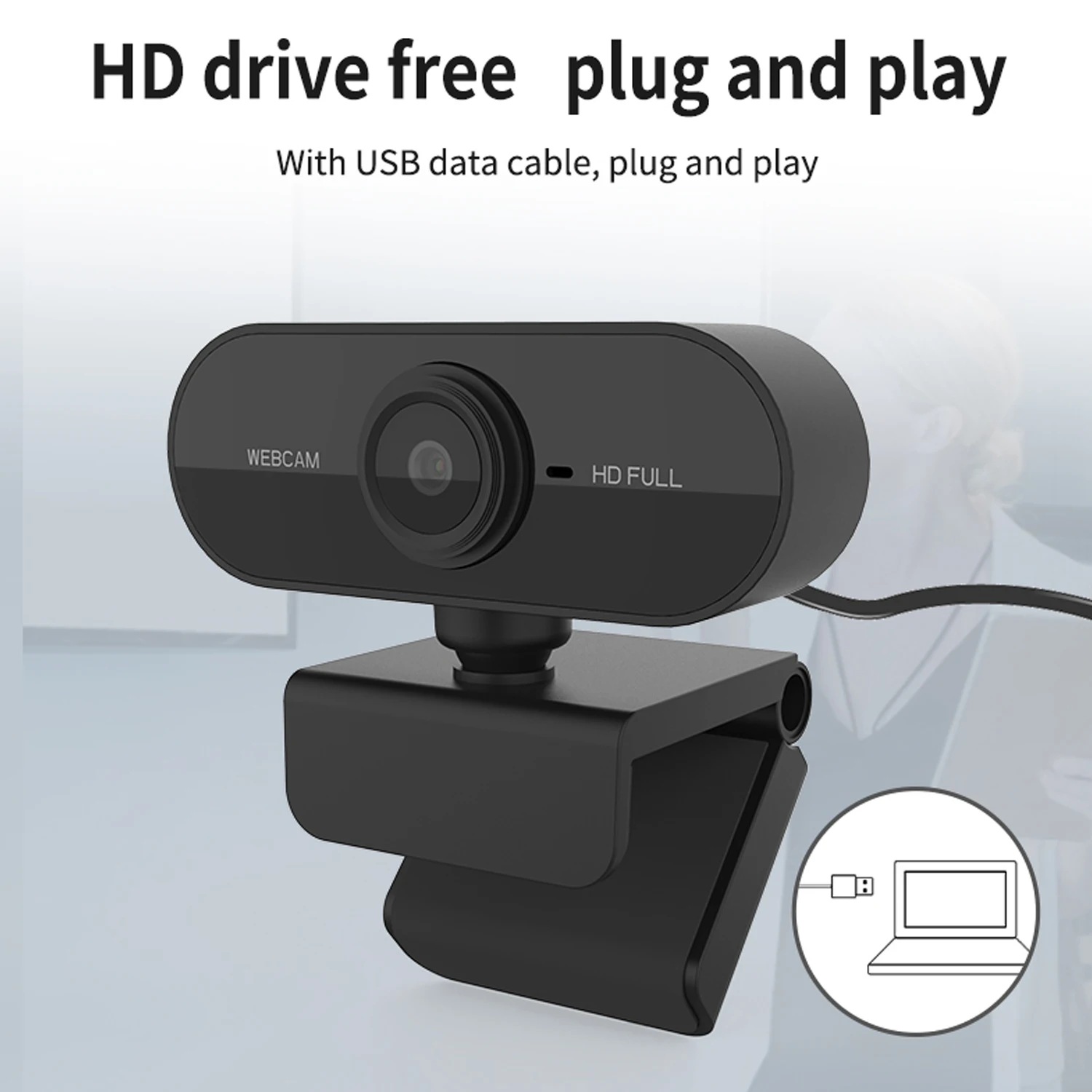HD 1080P веб камера настольная USB Мини Компьютерная с микрофоном Гибкая вращающаяся