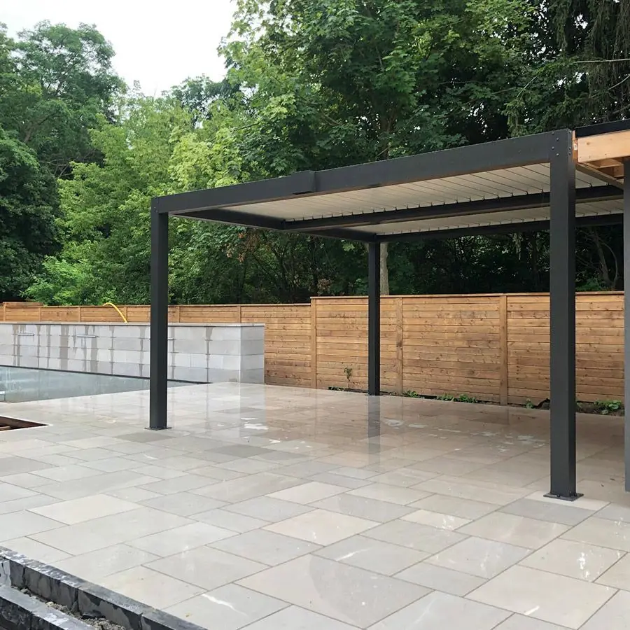 Luxury Aluminium Motorized Louver Roof System Garden Aluminum Gazebo Outdoor Bioclimatic Pergola Garden Pergola