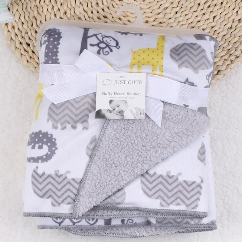 Infant Newborn Baby Blanket Winter Fluffy Fleece Kids Muslin Blanket Swaddle Stroller Fleece Blankets Kids Afternoon Nap Quilt