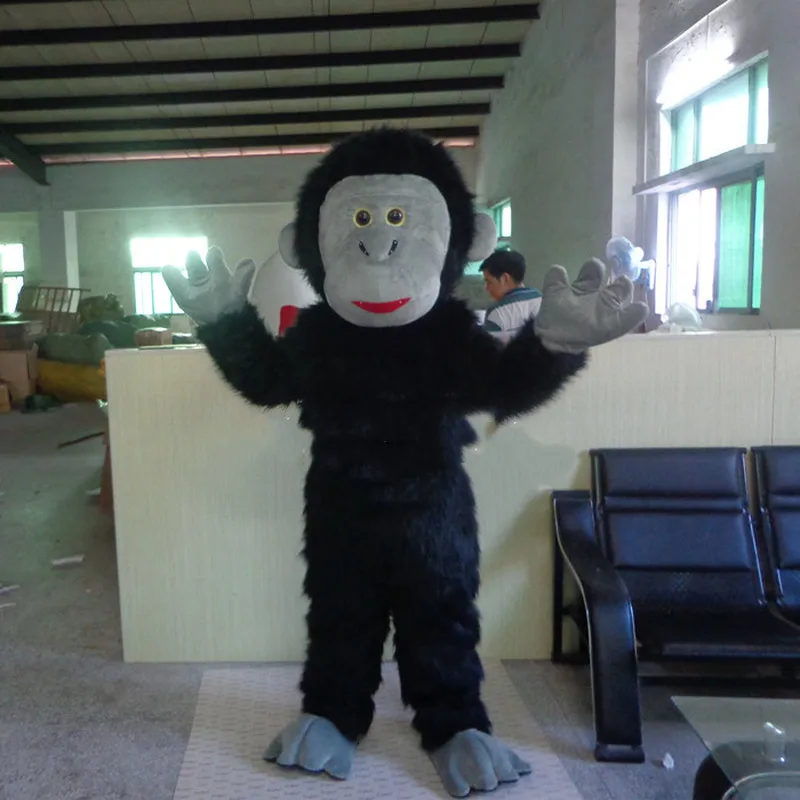 Большой черный костюм Gorilla Fursuit костюм-талисман косплей-вечевечерние игровое