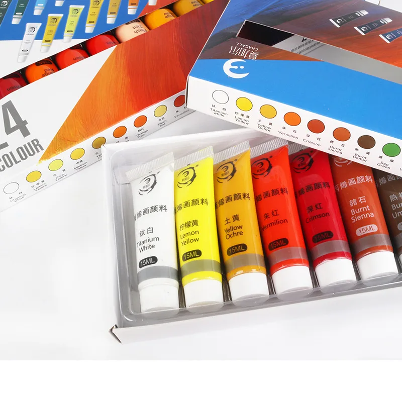 12/24 Colors, Acrylic paint set, 15ml Painting Supplies, Non-Toxic, Acrylic Paints for Beginners and Professional Artists 3