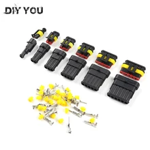 5 комплектов комплект 1P 2P 3P 4P 5P 6P AMP 1,8 штекер автомобильный водонепроницаемый электрический соединитель лампы разъем для автомобиля