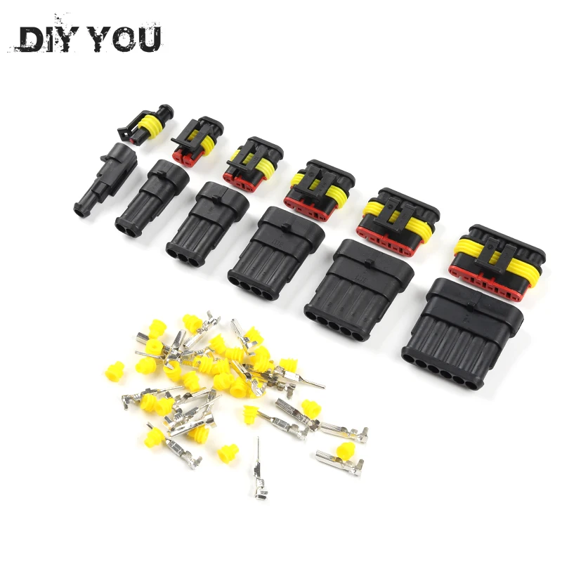

5 Sets Kit 1P 2P 3P 4P 5P 6P AMP 1.8 male and female Plug Automotive waterproof Electrical connectors lamp connector for car