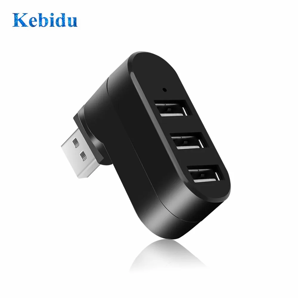 

KEBIDU 3 Ports USB 2.0 Hub USB Hubs Mini Rotate Splitter Adapter Hub for PC Notebook Laptop Mac usb 2.0 Splitter White/Black
