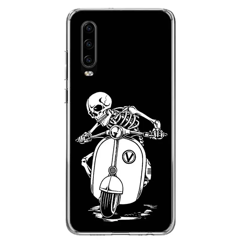Жуткий Череп Забавный Танец скелет крышка чехол для телефона для huawei P30 P20 Коврики 30 20 10 Pro P10 Lite P Smart Z+ корпус под плетенную сумку Ca