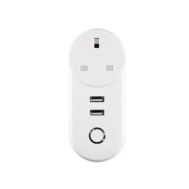 Умная розетка ZigBee 100, 240-3,0 в, с 2 usb-портами, синхронизация, дистанционное управление, голосовое управление, работа со смартфонами, подмигивание Echo Plus - Цвет: UK