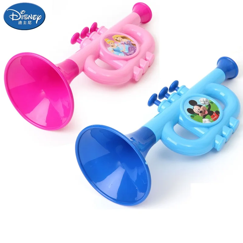

Disney Trumpet Toys Mickey Princess PVC Educational Toy Musical Instrument Learning & Education Children Original Gifts With box