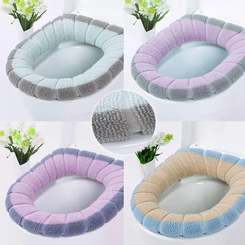 

Household Winter Plush Soft Toilet Seat Pad Cover Toilet Seat Zipper With Handle Winter Keep Warm Bathroom Accessories