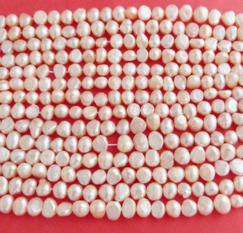 

Wholesale-037# Pink ( 14 strands / set) DIY 7-8MM Baroque Freshwater Pearl BEADS 15 "L 100% pearl