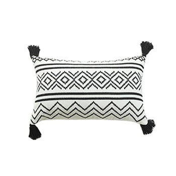 

Creative Boho Tassels Throw Pillow Case Geometry Printed Cushion Case Decorative Pillowcases for Sofa Office Decor