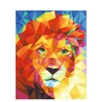 

Pre-Framed Lion DIY Painting By Numbers Animal Modern Wall Art Picture Acrylic Paint On Canvas For Home Decor Artwork