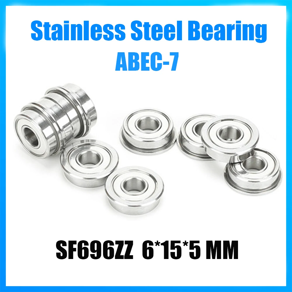 SF696ZZ Bearing 6*15*5 mm 5Pcs ABEC-7 440C Roller Flange Stainless Steel SF696Z SF696 Z ZZ RF-1560ZZ Ball Bearings