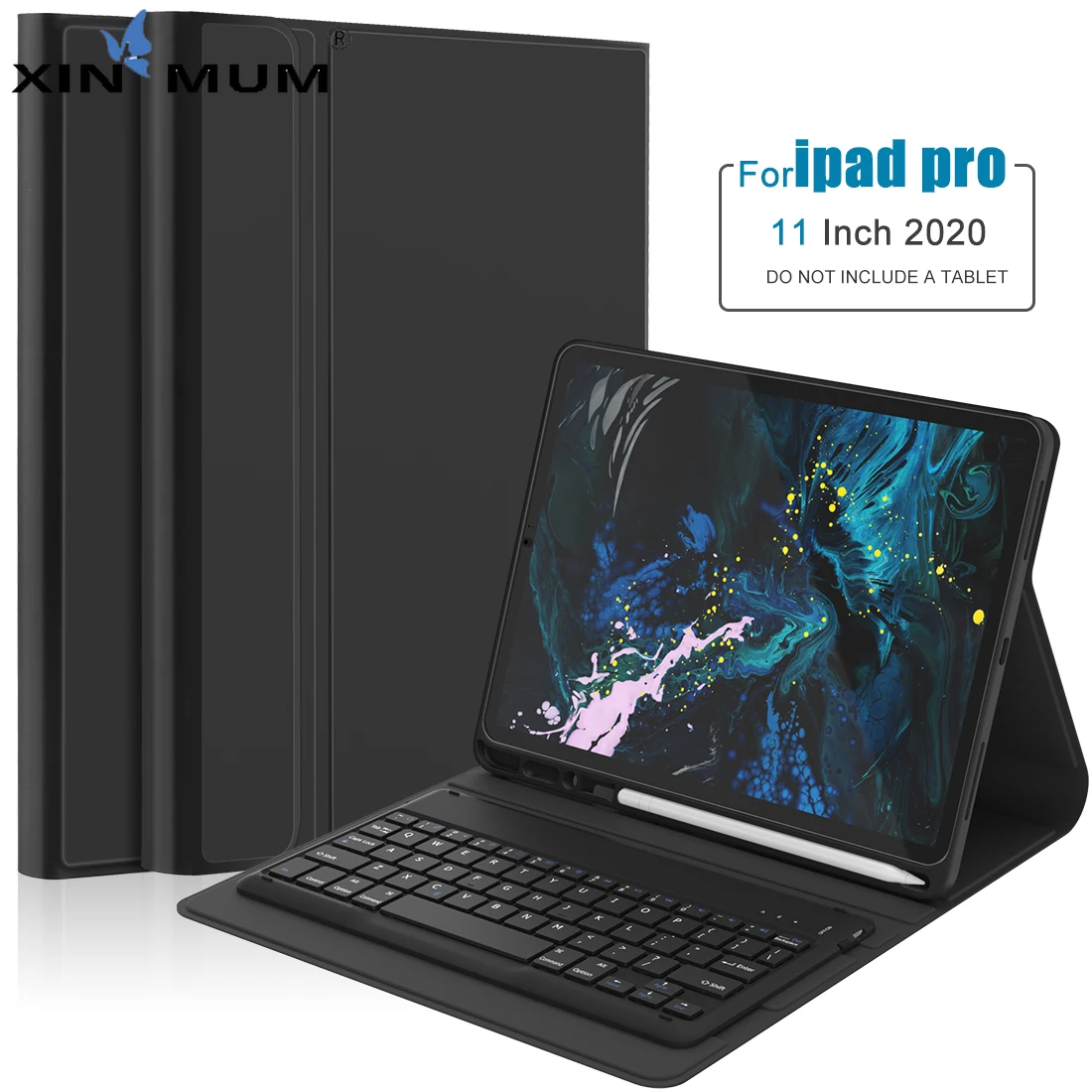 

English Bluetooth Keyboard For iPad Pro 2020 11 inch for iPad Pro 12.9 2020 Leather Case Gift Tempered Glass Screen Protector