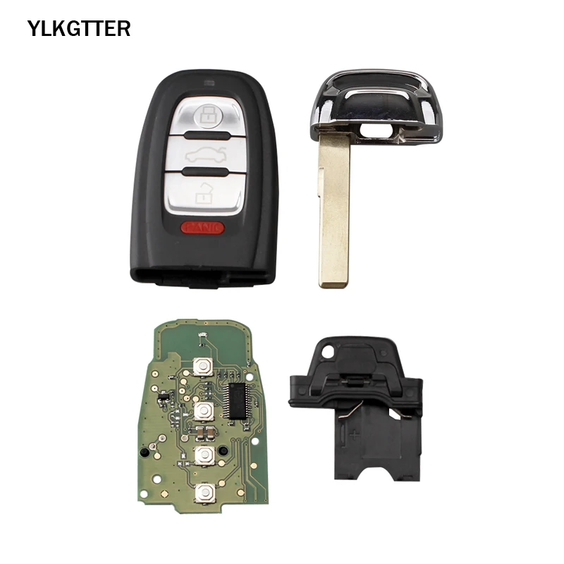 YLKGTTER 3+ 1 кнопка умный ключ без ключа для Audi A3 A4 A5 A6 A8 Quattro Q5 Q7 A6 A8 для Audi IYZFBSB802 с PCF7945