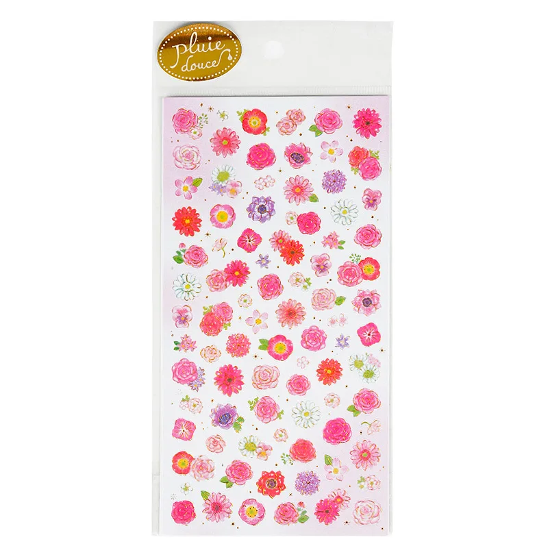 5 sheets children classic toys artistic flower korea stickers DIY PVC decals on stationery diary album kids girls birthday gift