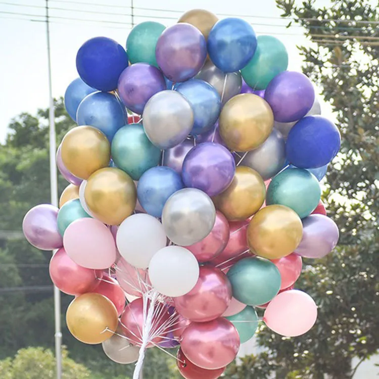 SUWEN Roze metallic ballonnen en confetti ballonnen set 47 stuks glanzende latex helium felroze ballon voor verjaardag afstuderen jubileum feest decoraties