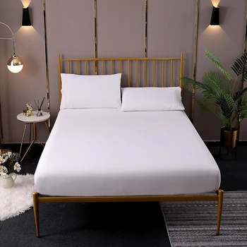 

Solid Color Matress Cover Non-slip Fitted Sheet Mattress Protector Bed Bug Proof Dust Mite Mattress Pad Cover For Home Hotel