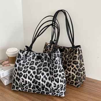 

Vintage Animal Pattern Shoulder Bag Women PU Large Capacity Ladies Handbags Totes