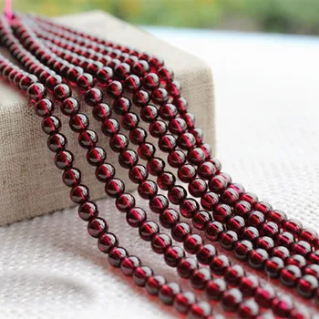 

AAA natural gemstone dark red garnet round beads, real garnet round loose beads, used for DIY bracelet necklace jewelry making