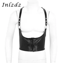 Мужские ремни для нижнего белья, искусственная кожа, грудь, жгут, костюм Бандаж с металлическими уплотнительными кольцами, горячие сексуальные мужские нагрудные ремни