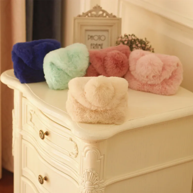 

New Cute Lovely Rabbit Faux Fur Baby Girls Kids Mini Crossbody Bag Women Purse Handbag Messenger Crossbody Satchel