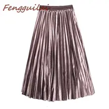 Новая летняя Осенняя Женская юбка, элегантная плиссированная юбка с высокой талией, женская белая длинная юбка, Женская юбка миди черного цвета