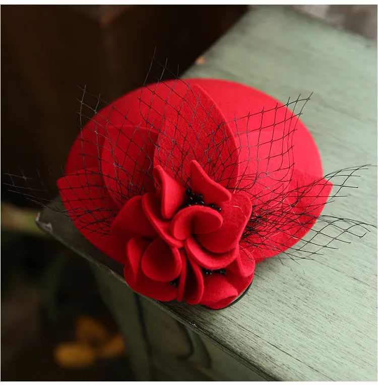 

New Chic Beret for Women 100% Wool Felt Fascinators Floral Pillbox Ladies Hat Winter Vintage Festival Tea Party Wedding