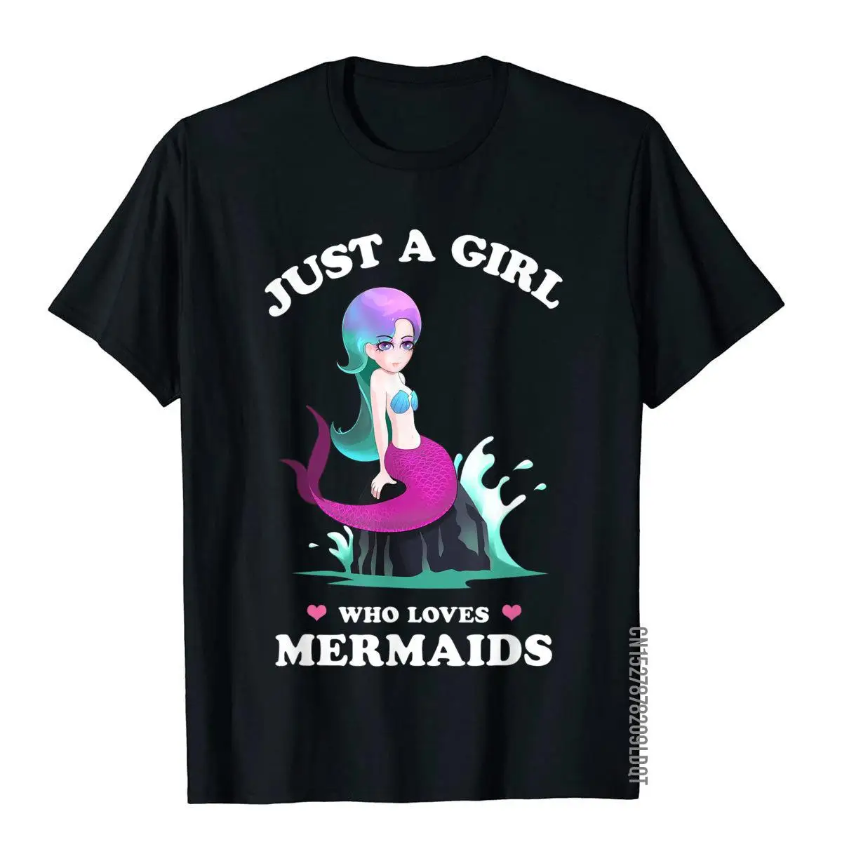 Just a Girl who Loves Mermaids - Funny Spirit Animal gift T-Shirt__B8684black