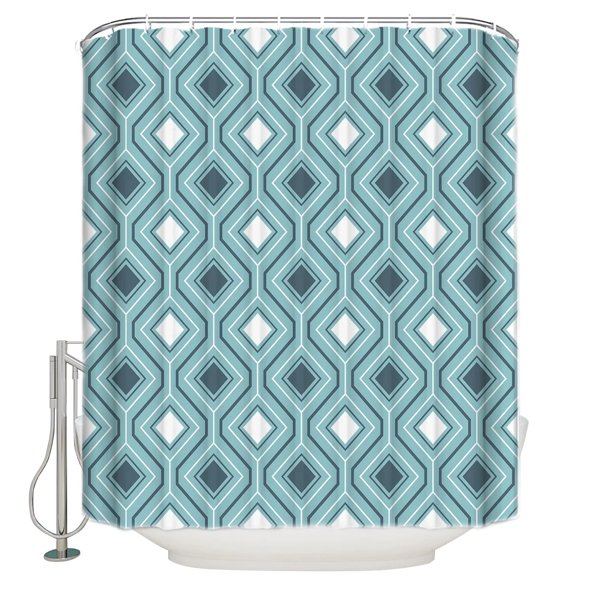 

Geometry Pattern Polyester fabric Waterproof Bathroom Shower Curtain & 12hooks