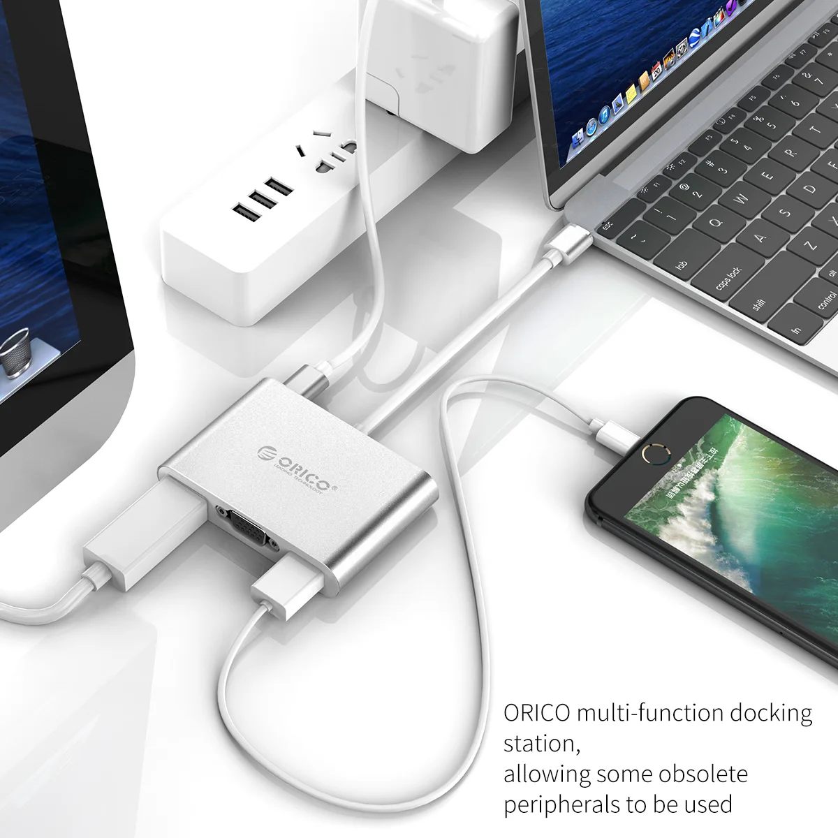 ORICO usb-хаб USB C к HDMI RJ45 VGA type-C PD адаптер для Mac/samsung Galaxy/huawei type C USB 3,0 концентратор