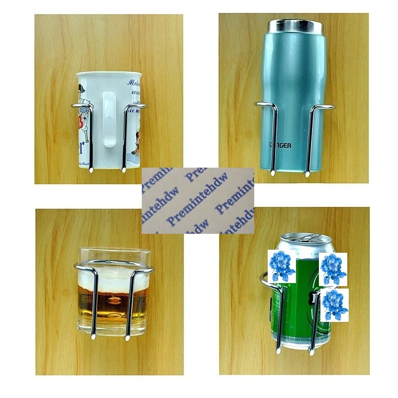 304 Stainless Steel Wire Wall Mount Beverage Drink Can Cup Holder Rack With Rubber Sleeve Boat Yacht Ship Trailer RV Caravan