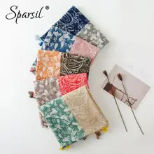 Sparsil женский трехцветный шарф с кисточками осенне-весенний тонкий хлопковый льняной шаль для путешествий 180*90 женские мягкие удобные шарфы