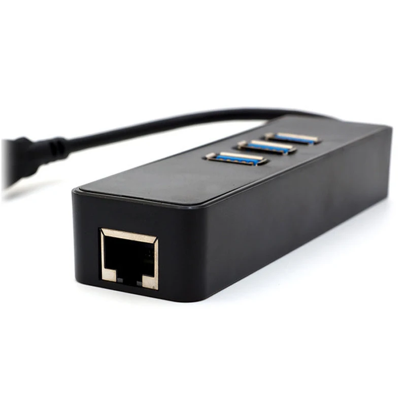 Мини-дизайн 3 порта s USB 3,0+ RJ45 Gigabit Ethernet Сетевая карта USB3.0+ 1 Гбит/с LAN порт комбинированный адаптер кабель