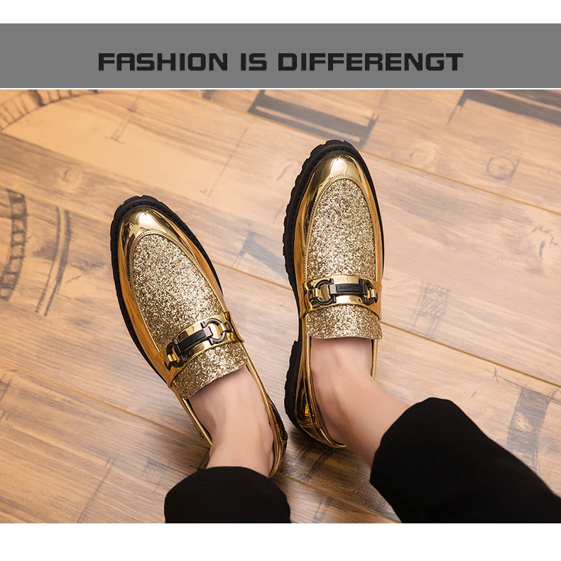 Элегантные Мужские модельные туфли; дизайнерская мужская обувь с блестками; деловая офисная обувь для мужчин; обувь для джентльменов; цвет черный, золотой, серебряный