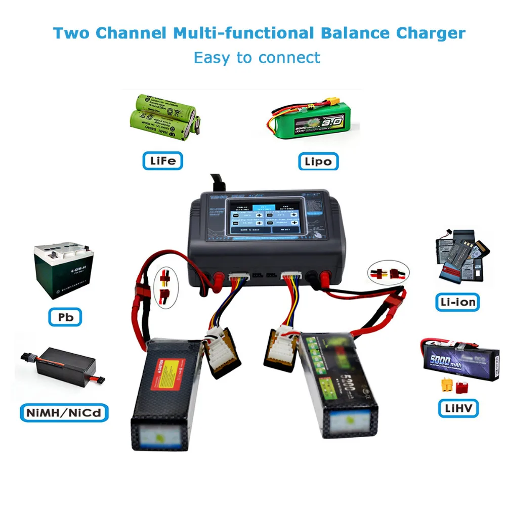 HTRC Dis зарядное устройство сенсорный экран T240 Duo AC 150 Вт DC 240 Вт 10A двухканальный Lipo баланс зарядное устройство для RC модели игрушек