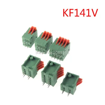 

5PCS KF141V 141V 2.54mm Pitch PCB Straight Foot Connectors 2/3/4/5/6/7/8/9/10 Pin Spring Screless Copper Terminal Block
